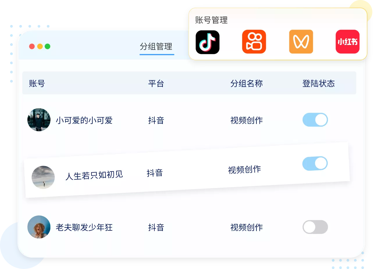 矩阵账号批量管理